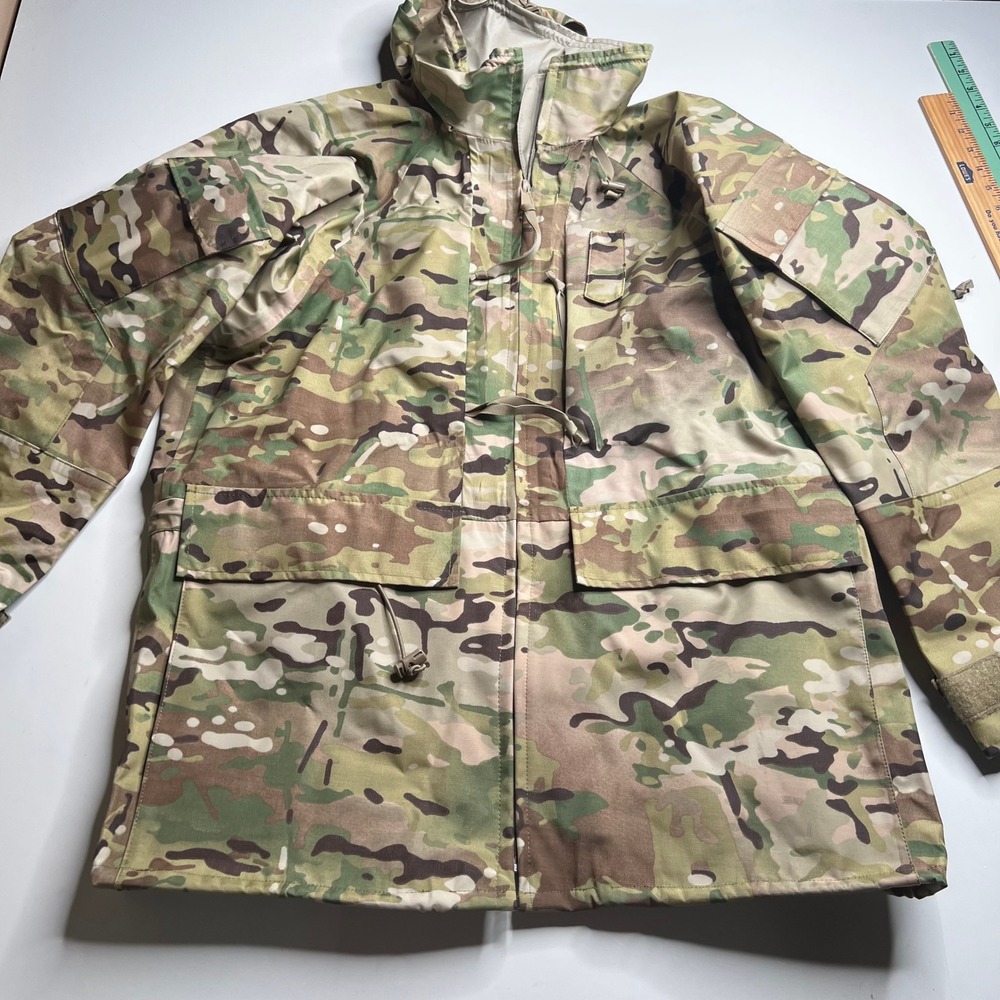 Military OCP Multicam Field Jacket Medium Regular Hooded Camo Parka RN 113359